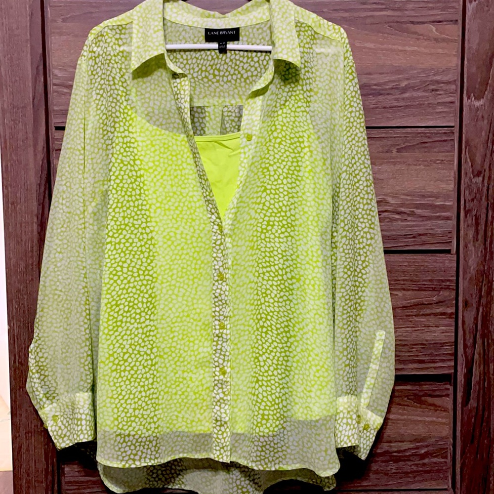Lane Bryant Sheer Blouse W/ Tanktop